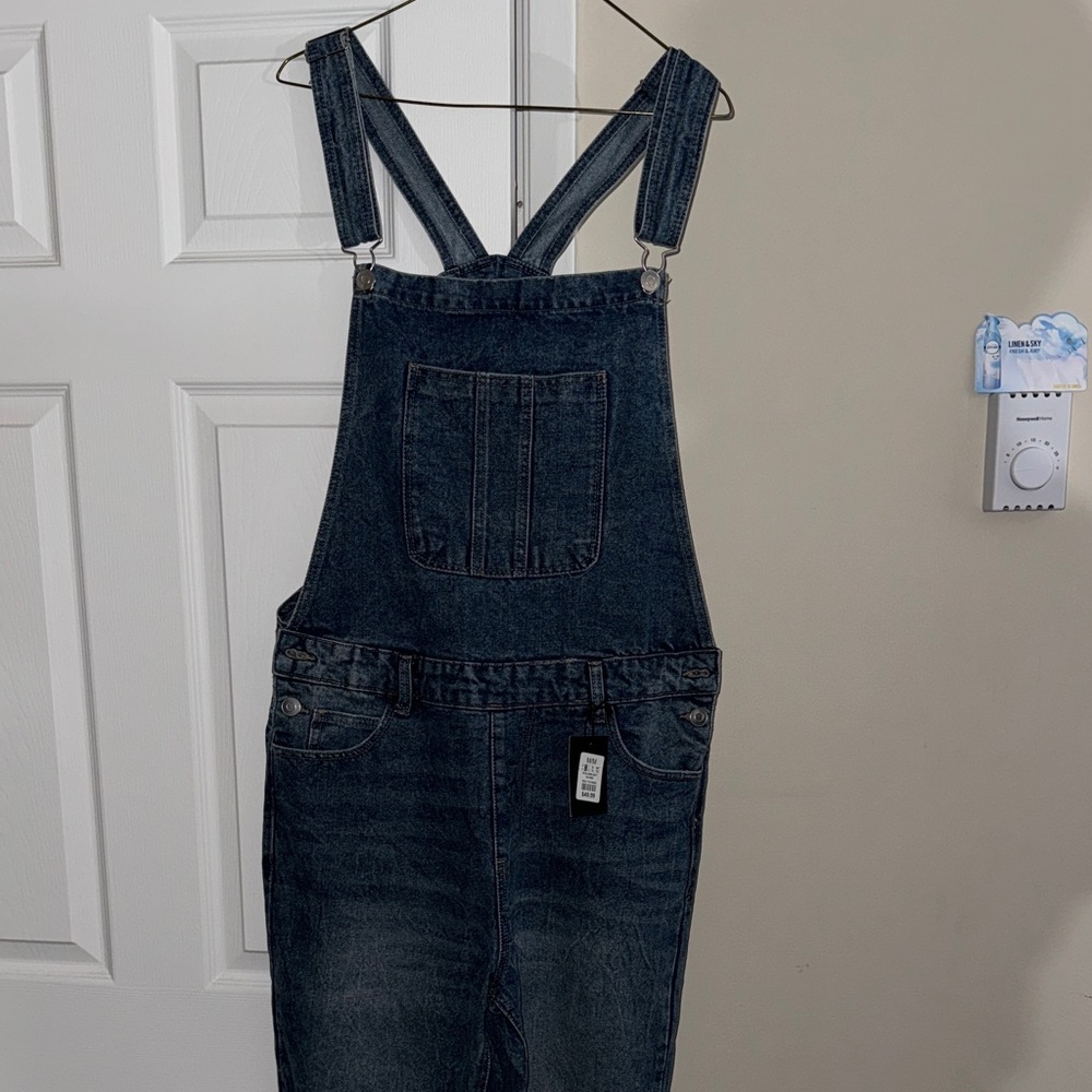 Forever 21 Men Distressed Denim Overalls